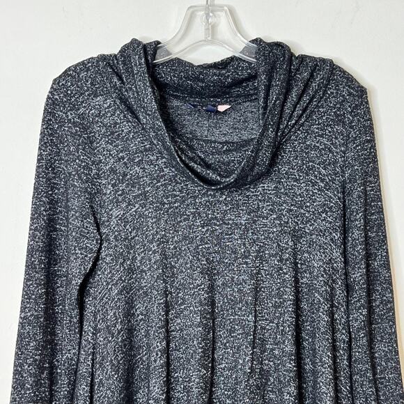 Modcloth Long Sleeve Cowl Neck Top Black Gray Small - Picture 3 of 8